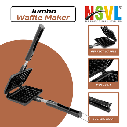 NSVL Die Cast Aluminium Non Stick Waffle Maker | Waffle Pan Cake Maker Machine |Gas Base | 3 Layer Coating | Scratch Proof